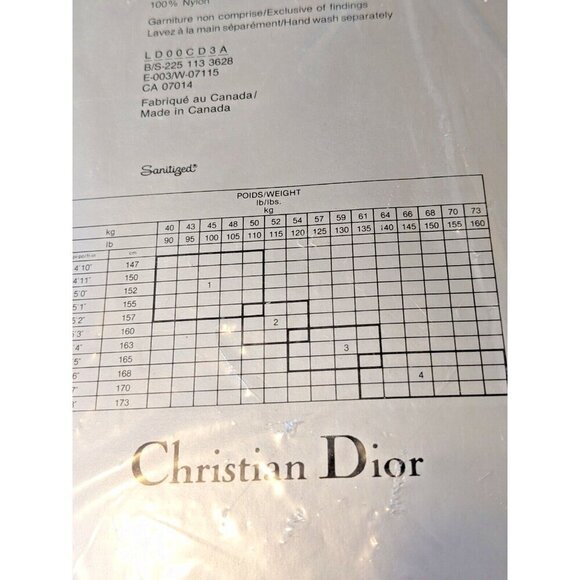 Vintage Christian Dior Pantyhose Ultra Sheer Black Orchid Size S Ankle Applique - Picture 4 of 5